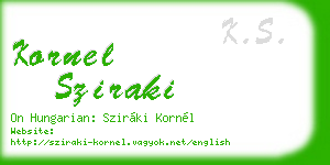 kornel sziraki business card