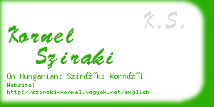 kornel sziraki business card